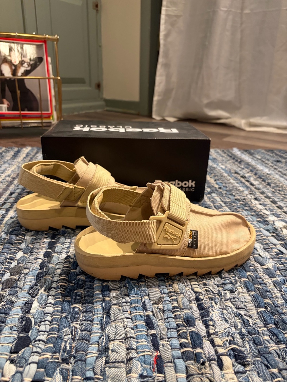 Reebok Beatnik Beige/Tan Sandals with Adjustable Straps